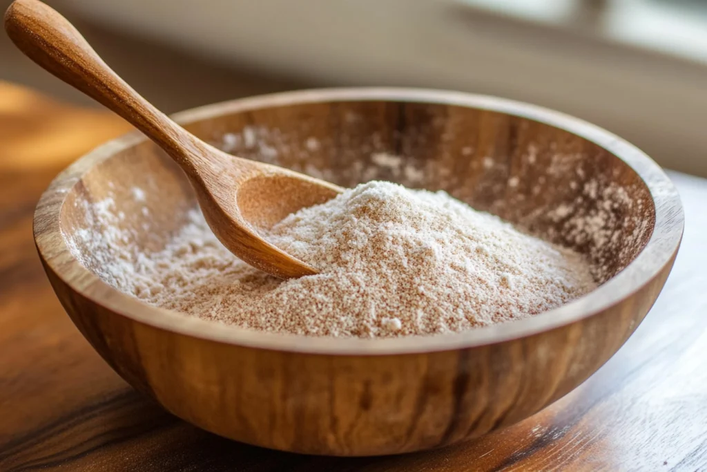 An image of baking ingredients on a countertop, including cream of tartar, baking soda,3